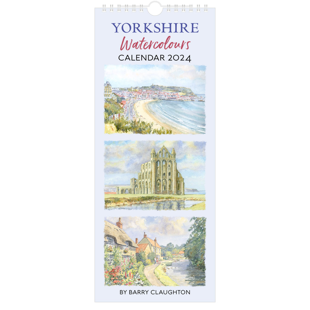 Yorkshire Watercolours Slimline Calendar 2024 - cover