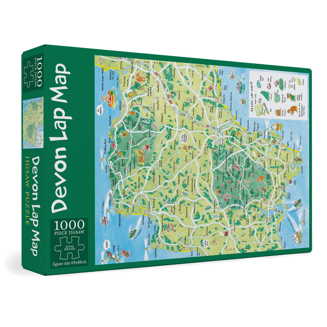 Devon Lap Map 1,000 Pice Luxury Jigsaw - box