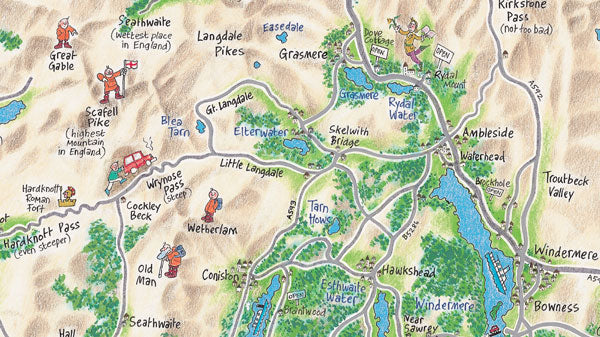 Excerpt of the Lake District Lap Map artwork