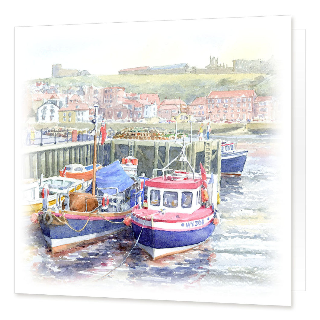 Whitby Harbour greetings card | Great Stuff from Cardtoons