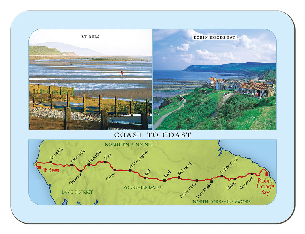 Coast to Coast St Bees and Robin Hoods Bay tablemat