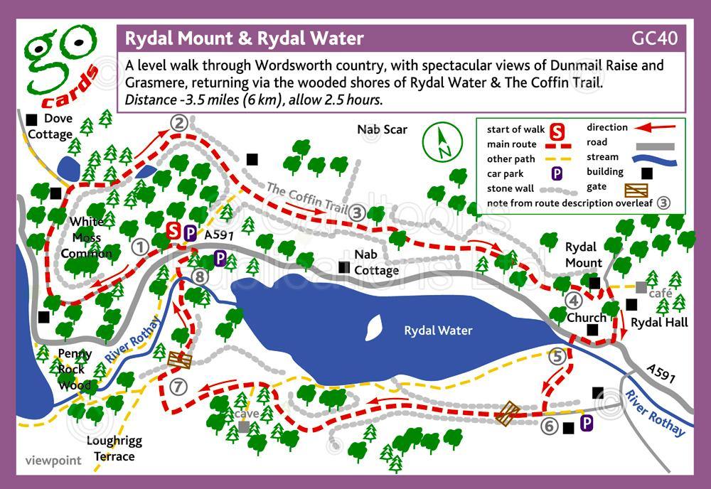 Rydal Mount & Rydal Water Walk | Cardtoons Publications