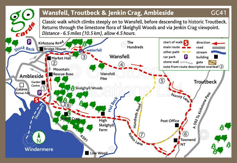 Wansfell, Troutbeck & Jenkin Crag, Ambleside Walk | Cardtoons Publications