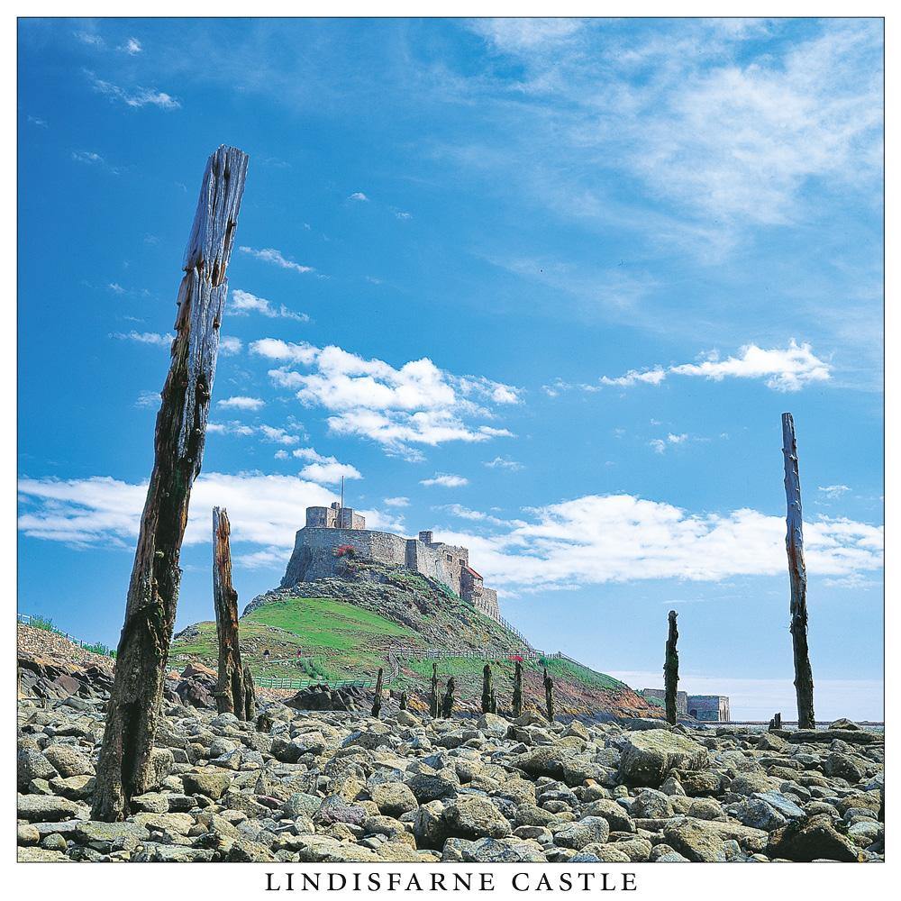 Lindisfarne Castle Square Postcard by Cardtoons