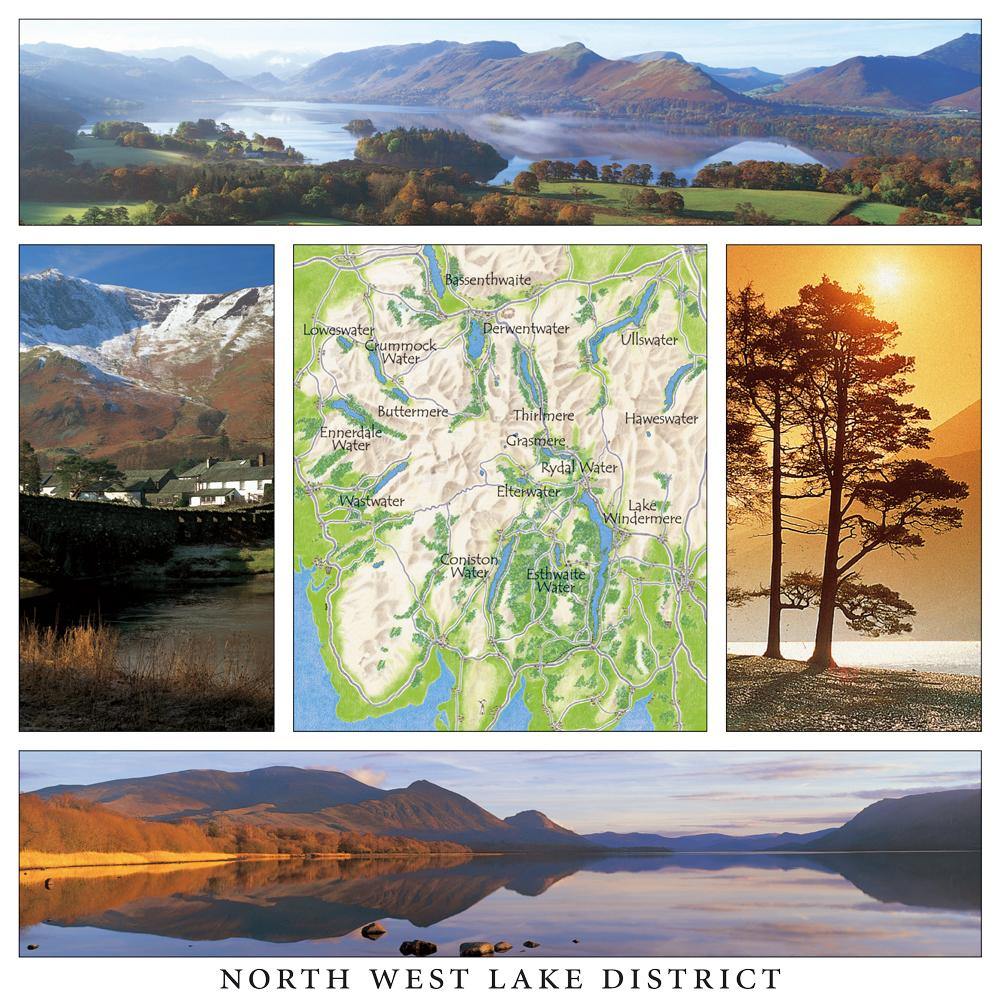 North West Lake District Square Postcard by Cardtoons