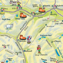 Load image into Gallery viewer, Yorkshire Dales Walker&#39;s Lap Map closeup of map
