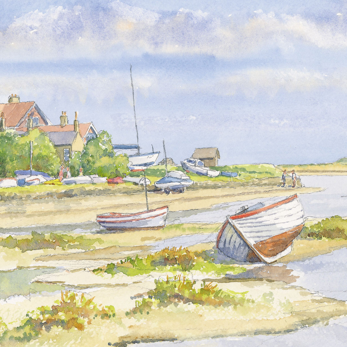 Alnmouth watercolour by Barry Claughton from the Northern Views range