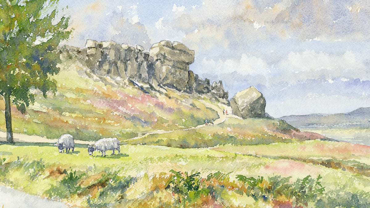 Ilkley Moor watercolour © Barry Claughton