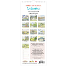 Load image into Gallery viewer, Northumbria Watercolours Slimline Calendar 2024 - back cover
