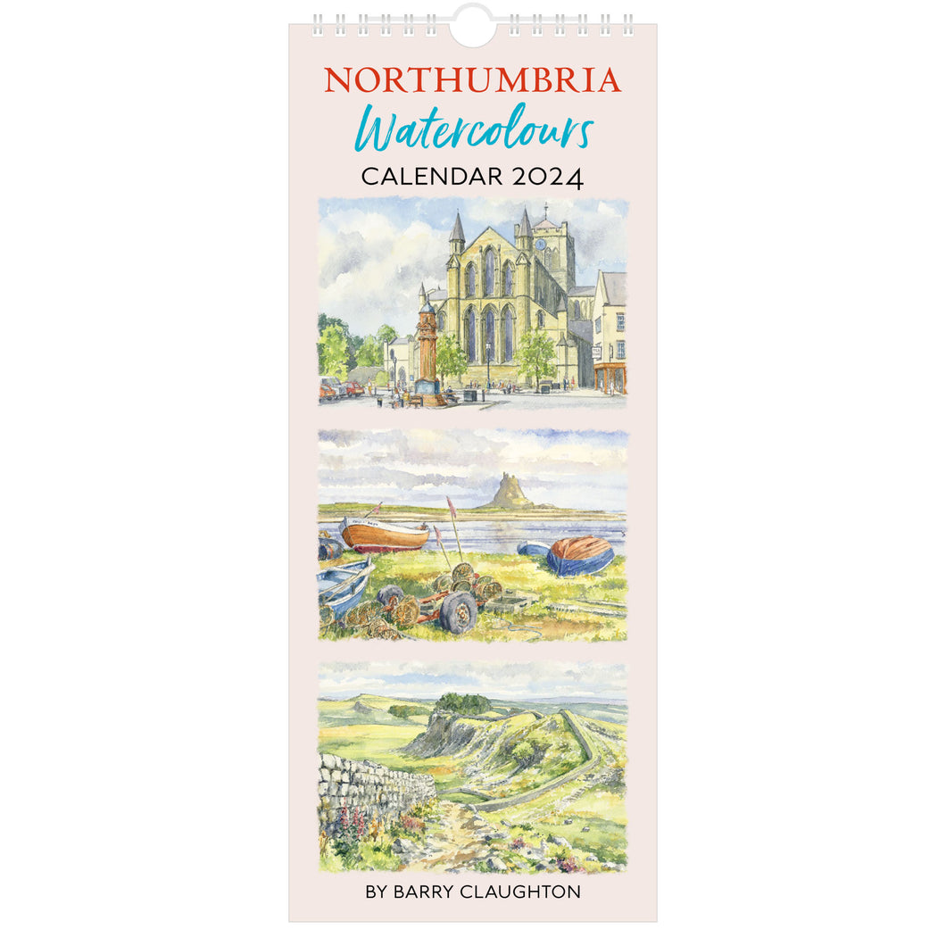 Northumbria Watercolours Slimline Calendar 2024 - cover