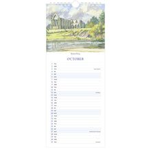 Load image into Gallery viewer, Yorkshire Watercolours Slimline Calendar 2024 - October
