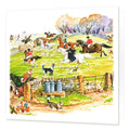 Country Comicals "The Hunt" Greetings Card by Linda Birkinshaw