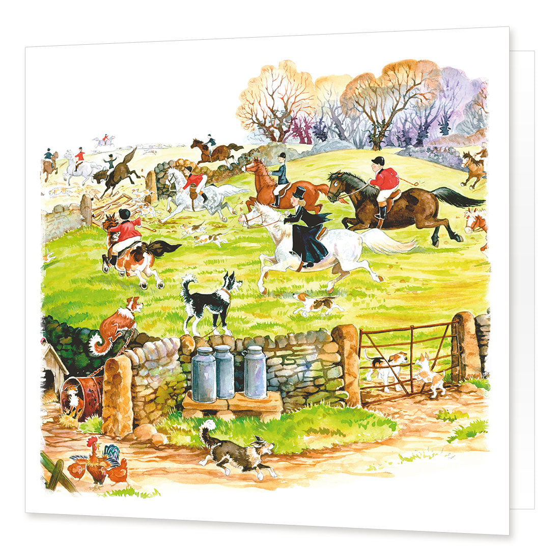 Country Comicals "The Hunt" Greetings Card by Linda Birkinshaw