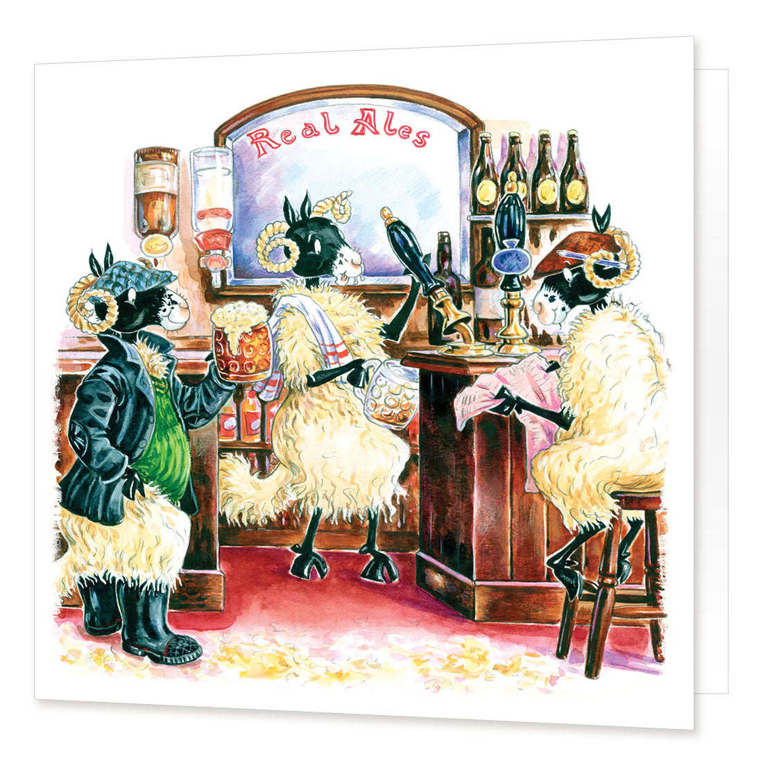Country Comicals "Cheers" Greetings Card by Linda Birkinshaw