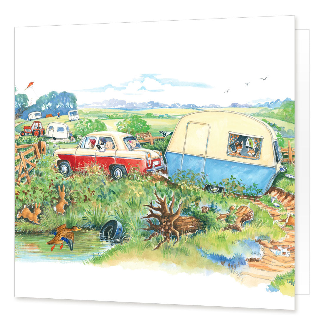 Country Comicals "Happy Campers" Greetings Card by Linda Birkinshaw