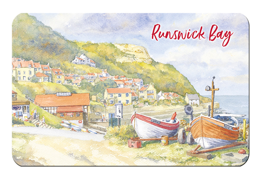 Runswick Bay Watercolour Fridge Magnet - Great Stuff from Cardtoons