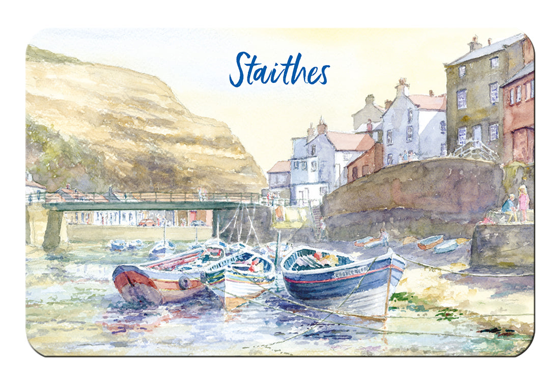 Staithes Watercolour Fridge Magnet - Great Stuff from Cardtoons