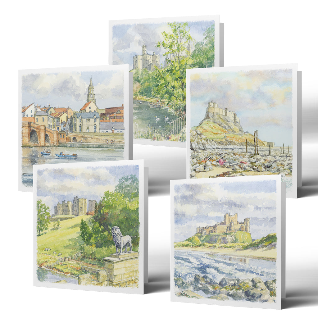 Northumbria Watercolours Greetings Cards - Mixed Pack of 10