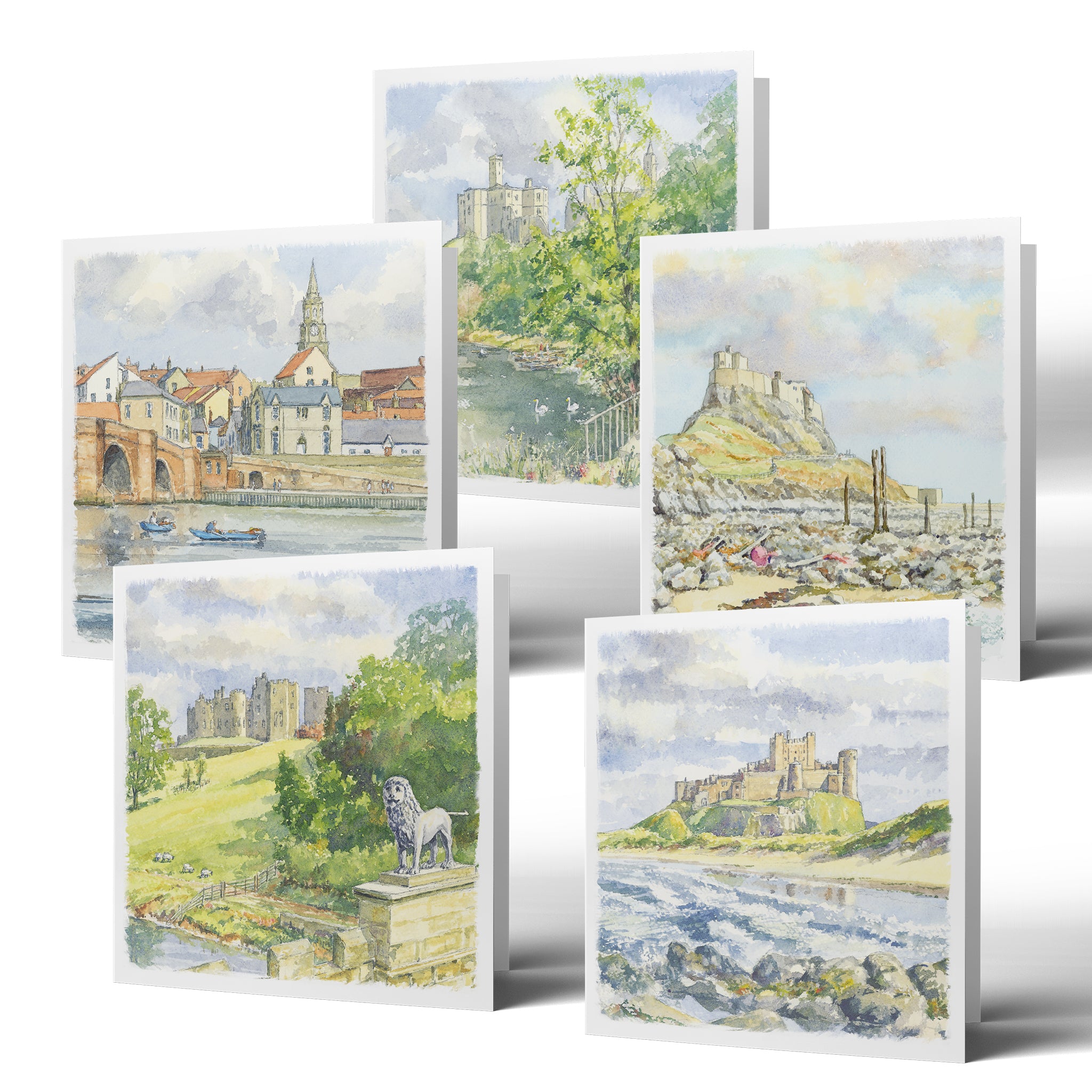 Northumbria Watercolours Greetings Cards - Mixed Pack of 10