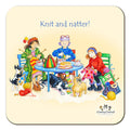 Country Comicals"Knit and natter" Coaster Coaster by Linda Birkinshaw