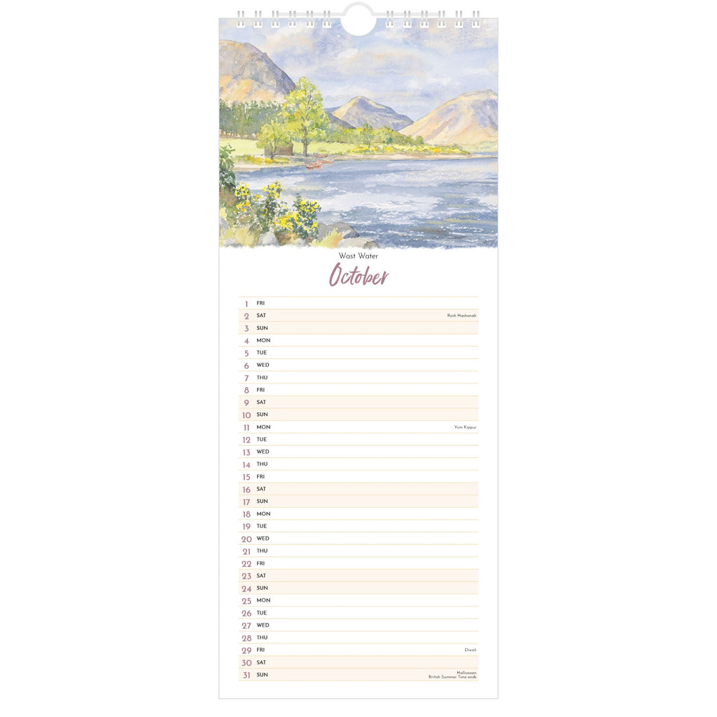 Lake District Watercolours Calendar 2027 - October (Wast Water)