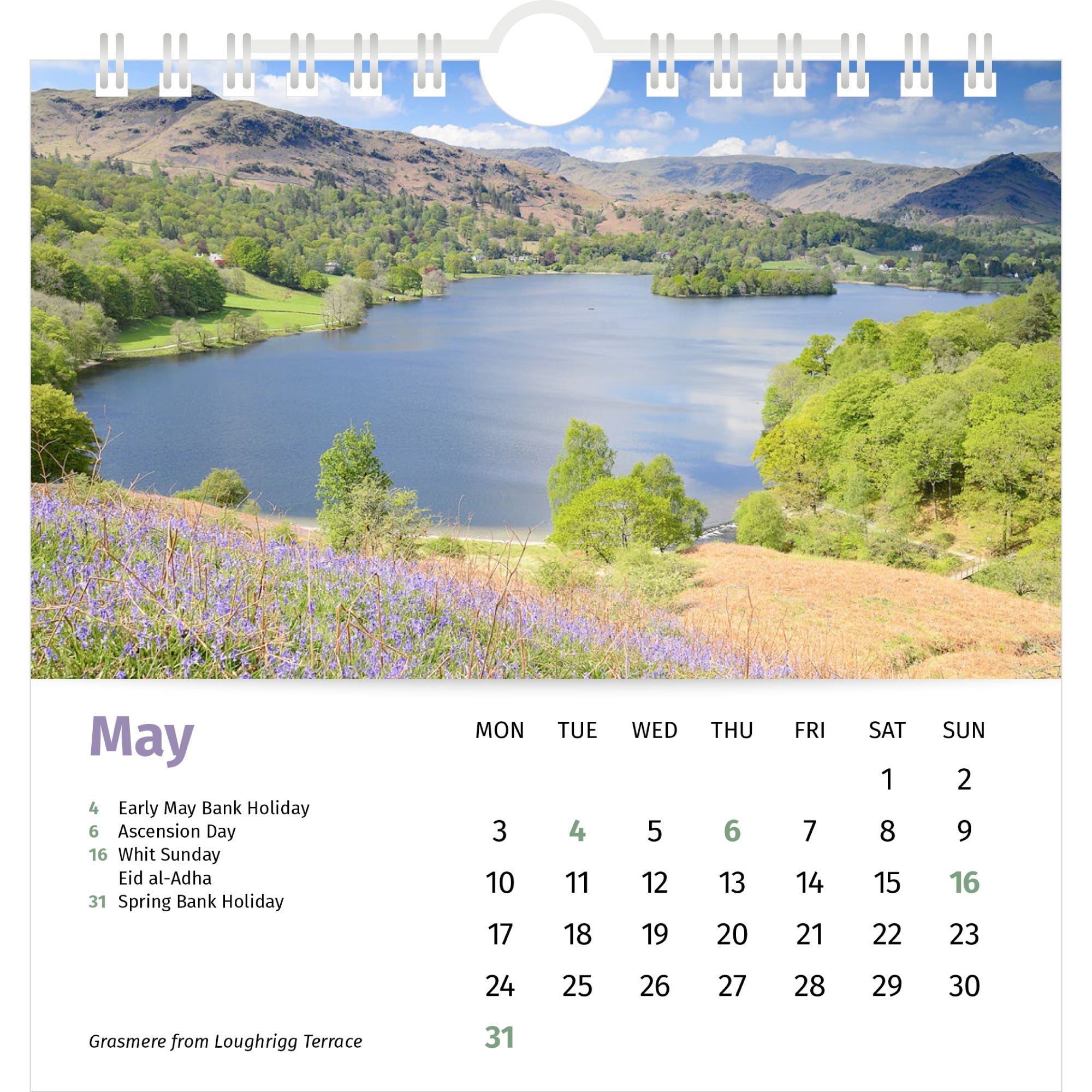 Lake District Desk Calendar 2027 - May (Grasmere)