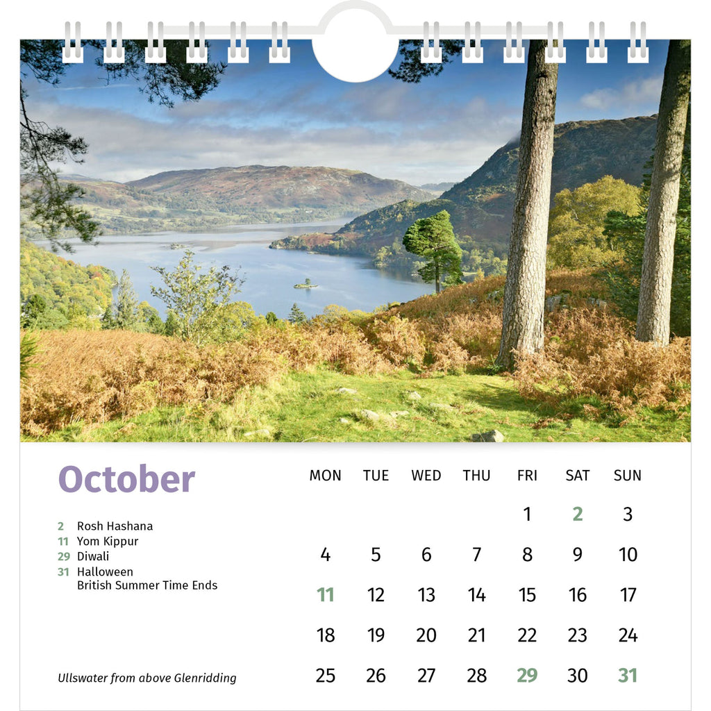 Lake District Desk Calendar 2027 - October (Ullswater)