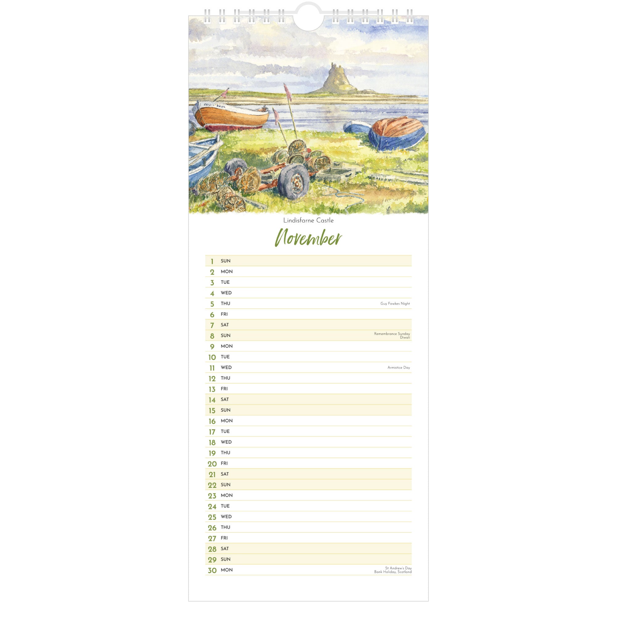 2026 Northumbria Watercolours Calendar – November