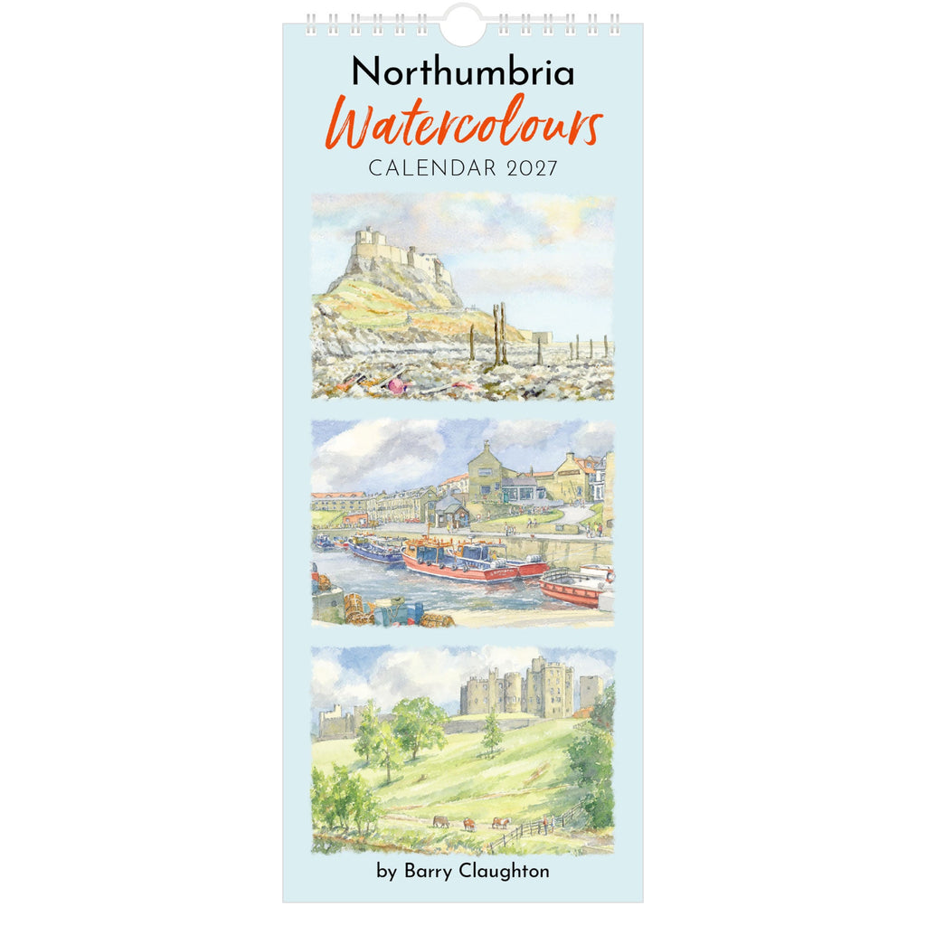 Northumbria Watercolours Slimline Calendar 2027 - Front Cover