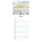 Northumbria Watercolours Slimline Calendar 2027 - March (Bamburgh Castle)