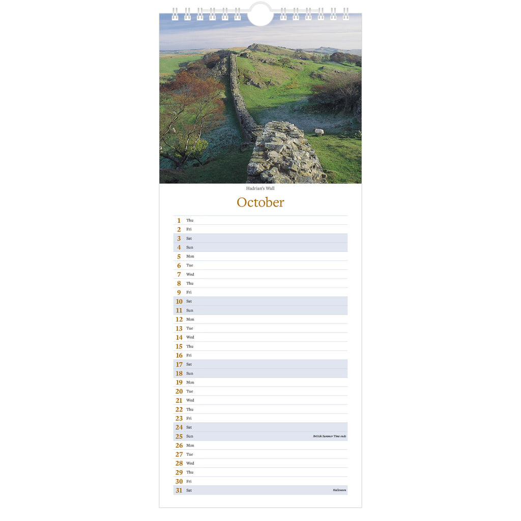 2026 Northumberland Slimline Calendar – October