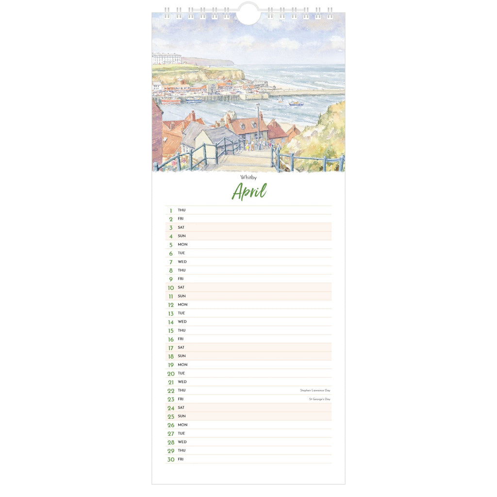 Yorkshire Watercolours Slimline 2027 - April (Whitby)