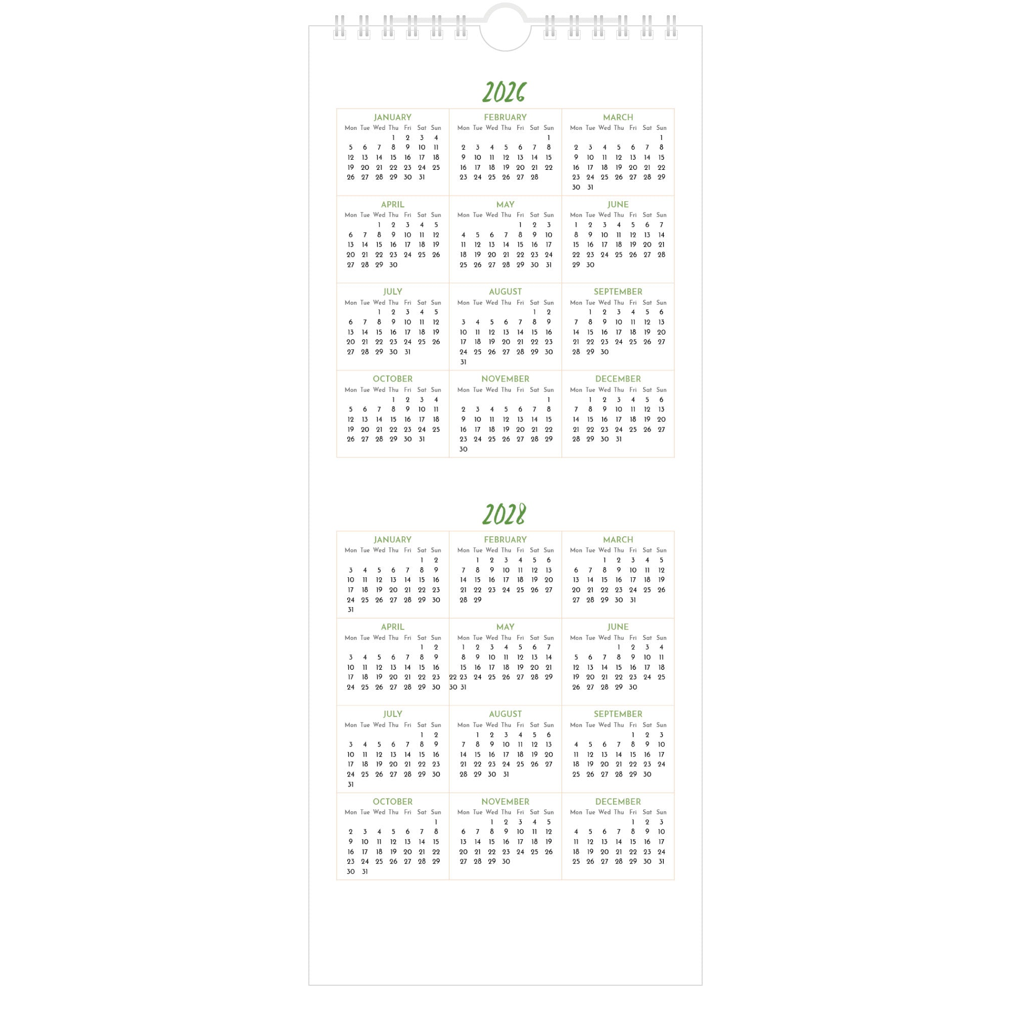 Yorkshire Watercolours Slimline 2027 - Quickview Page