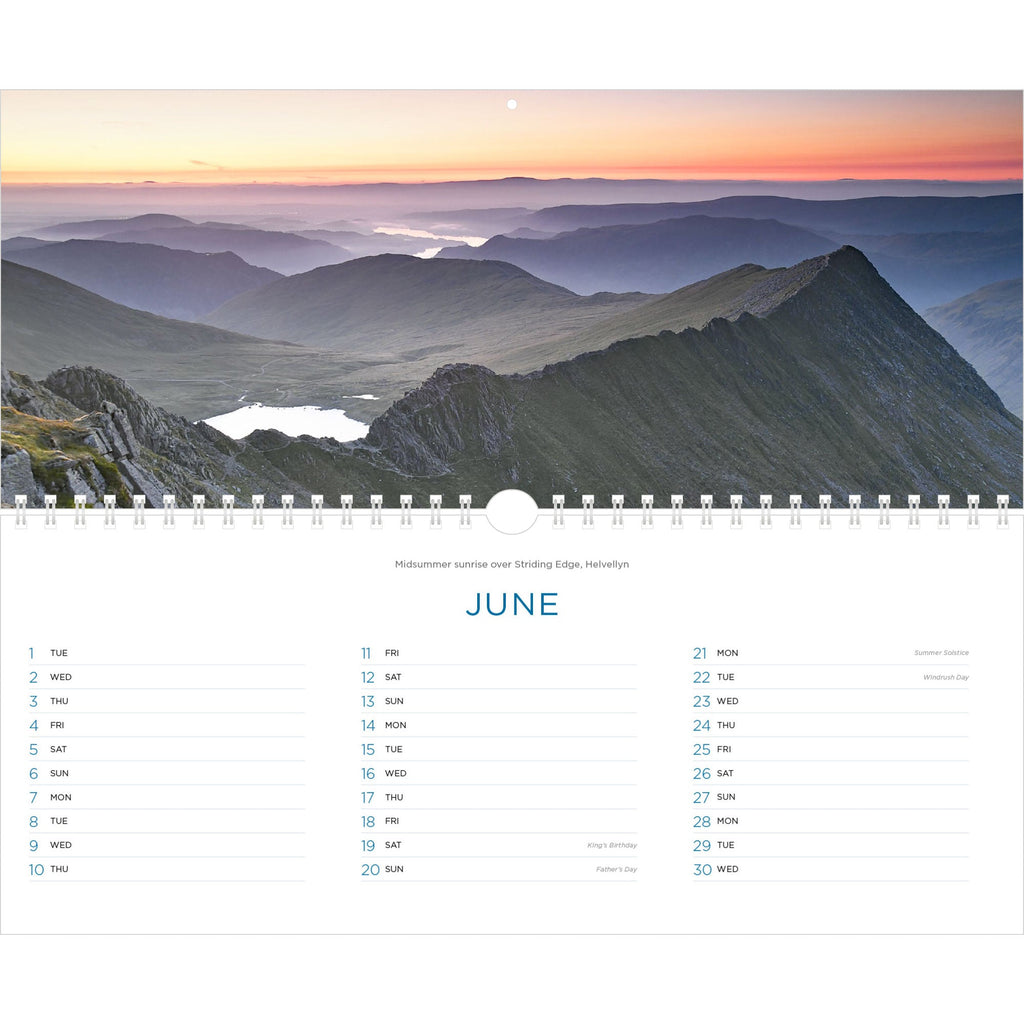 Lake District Panoramic Calendar 2027 - June (Helvellyn)