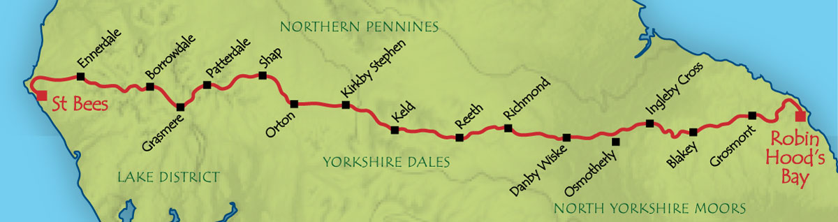 Coast to Coast walk from St Bees in Cumbria to Robin Hoods Bay in North Yorkshire