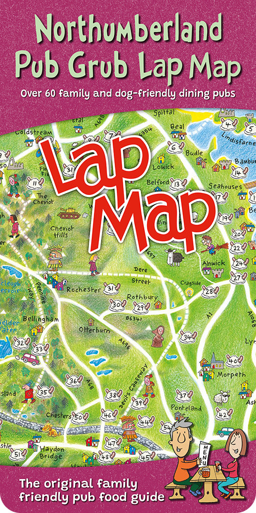 Northumberland Pub Grub Lap Map | Great Stuff from Cardtoons