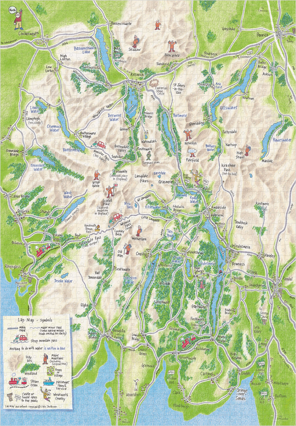 Lake District Lap Map 1,000 Jigsaw Puzzle - jigsaw