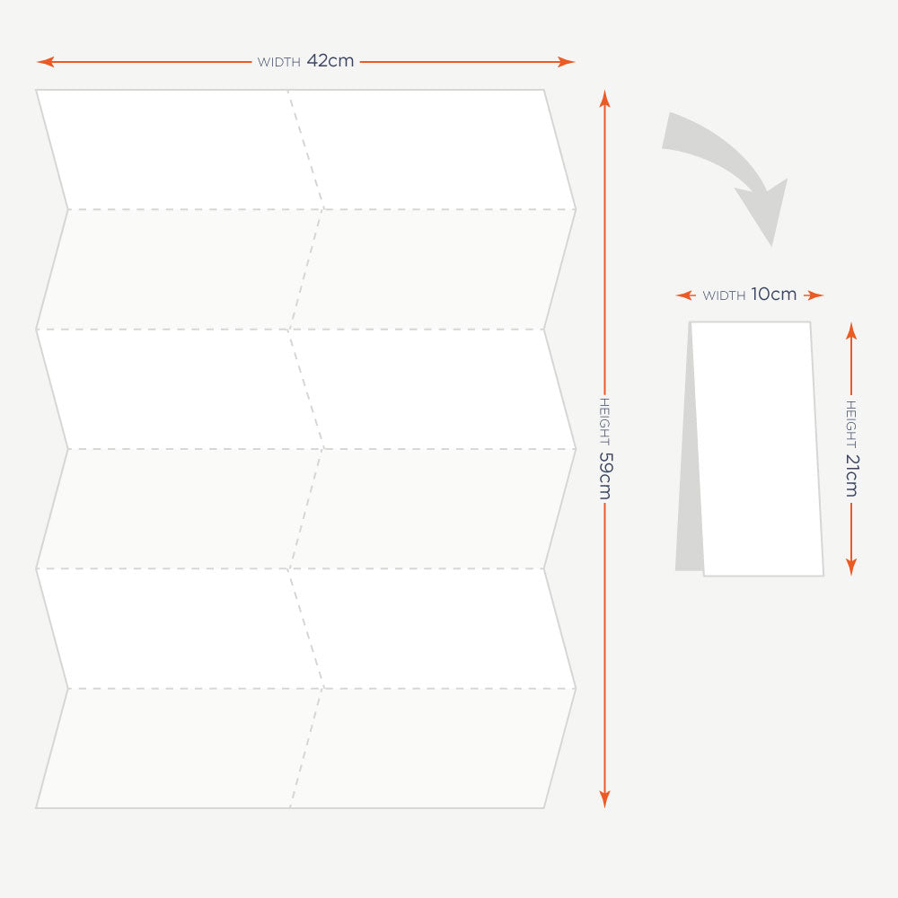 Lap Map size guide 42cm x 59cm (unfolded), 10cm x 21cm (folded).