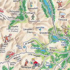 Lake District Cyclist's Lap Map closeup of map panel