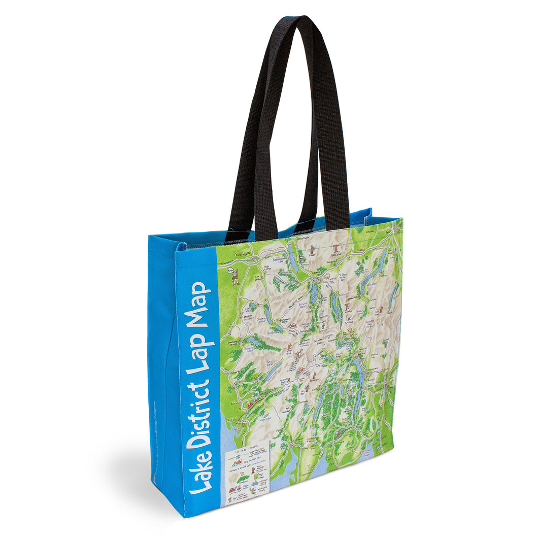 Lake District Lap Map Cotton Tote Bag