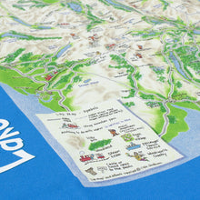 Load image into Gallery viewer, Lake District Lap Map Cotton Tote Bag closeup
