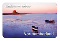 Lindisfarne Harbour and Castle flexible fridge magnet | Cardtoons
