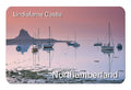 Lindisfarne Harbour and Castle flexible fridge magnet | Cardtoons
