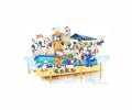 Country Comicals - "Flocking to the Lake!" Art Print