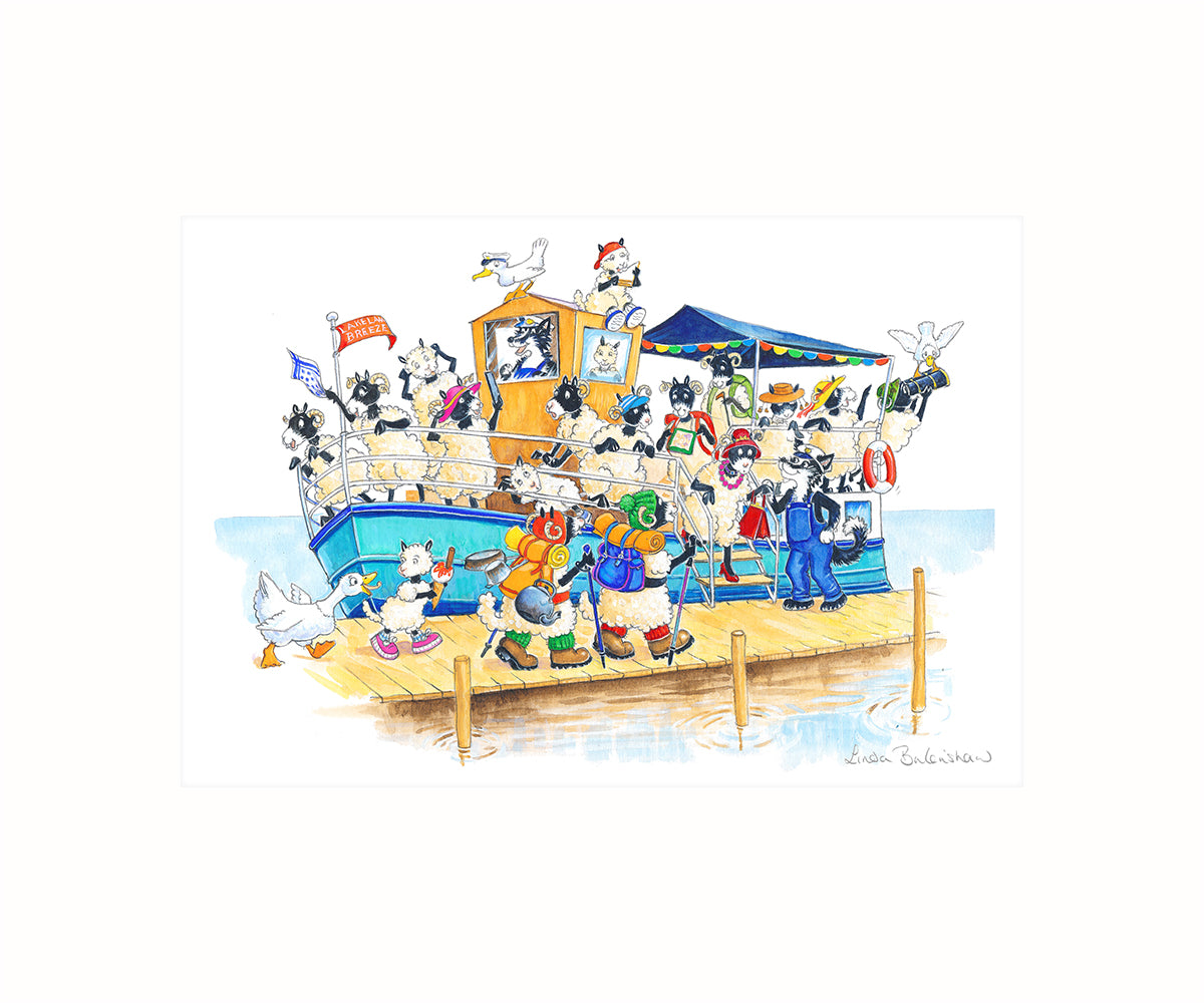 Country Comicals - "Flocking to the Lake!" Art Print