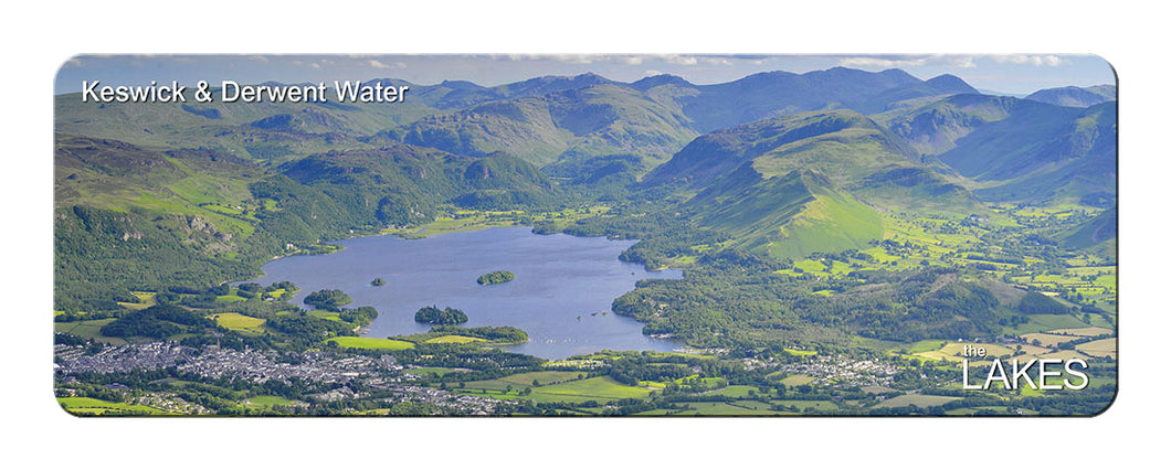 Keswick and Derwent Water panoramic fridge magnet - Great Stuff from Cardtoons