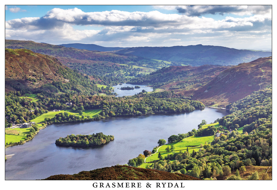 Grasmere and Rydal Water Postcard from Cardtoons