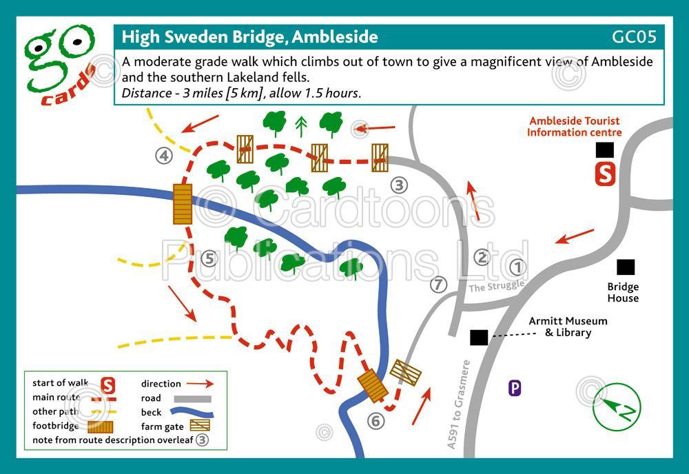 High Sweden Bridge, Ambleside Walk | Cardtoons Publications