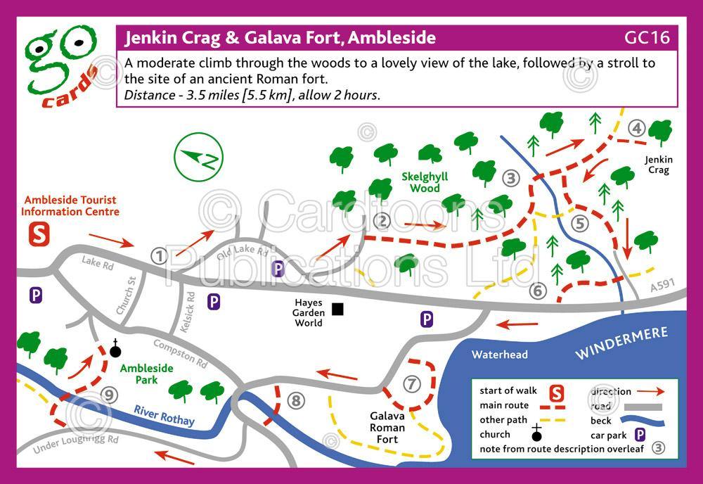 Jenkin Crag & Galava Fort, Ambleside Walk | Cardtoons Publications