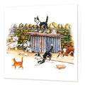 Country Comicals "The Cat Walk" Greetings Card by Linda Birkinshaw
